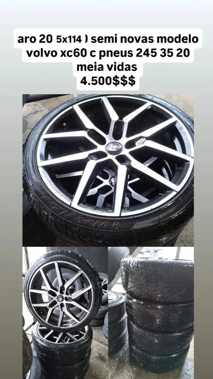 rodas aro 20 da volvo xc60 c pneus em 10 xsem juros furacão 5x114 pneus 245 35 20 <br>