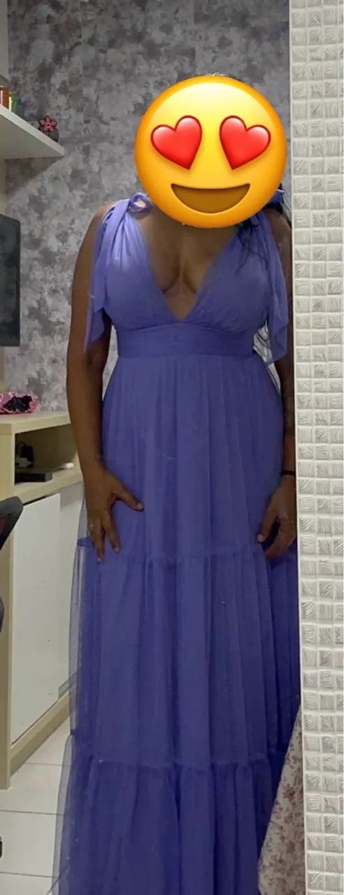 VESTIDO DE FESTA PRATICAMENTE NOVO - COR LILÁS/LAVANDA  - Foto 2