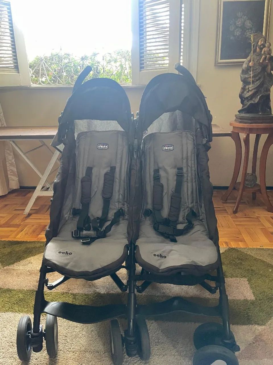 Carrinho de Bebê Passeio Gêmeos Chicco Echo Twin - Reclinável - Foto 2