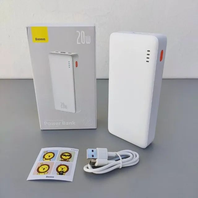 Powerbank Baseus 20000Mah Turbo 20w Branco Lacrado