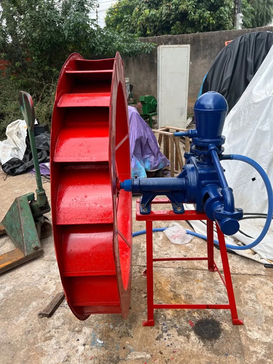 Conjunto de bomba hidráulica com cavalete e roda , modelo MS6 rochfer - Foto 2