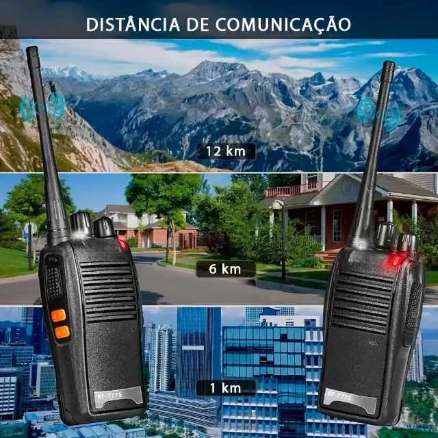 Walkie-talkie Baofeng Baofeng Walkie Talkie Bf-777s Com 2 Rádios E Frequência 400-470mhz - - Foto 4