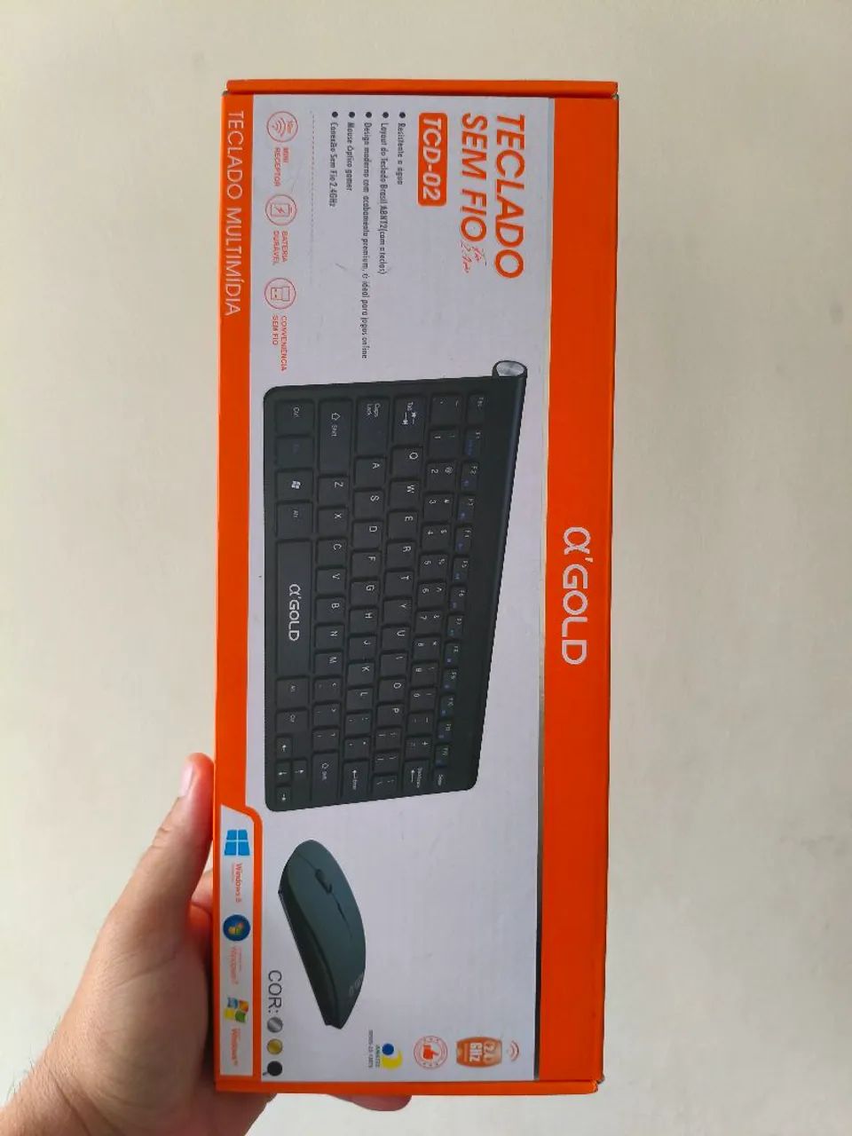 Teclado e mouse sem fio cor preta