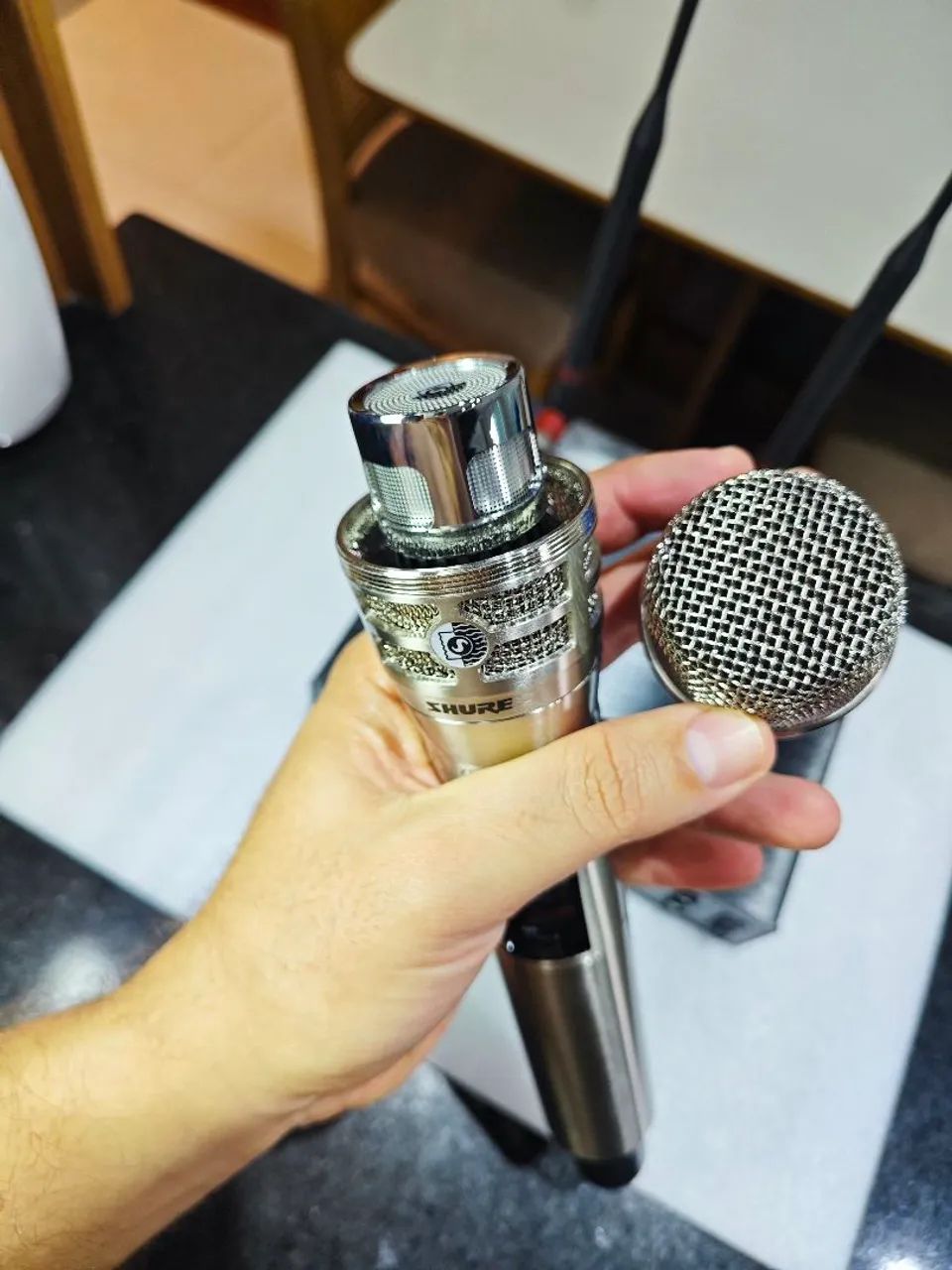 Microfone  Shure ULXD4 KSM8 PRATA - Foto 4