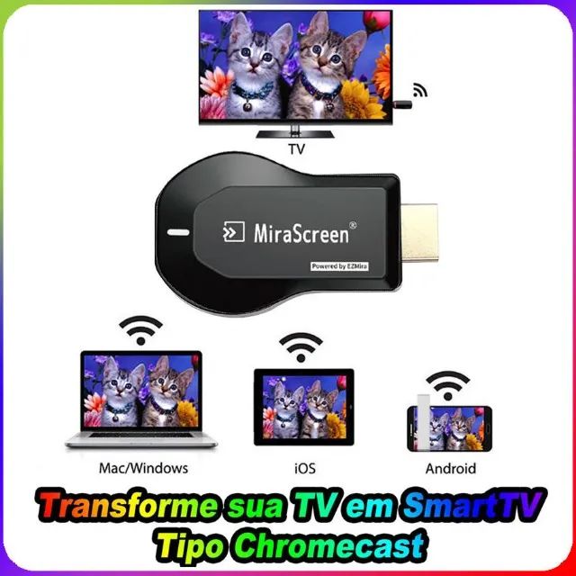 Mirascreen Transforme TV em Smart TV (tipo chromecast) Espelhamento de Tela Wi-Fi Hdmi  - Foto 3