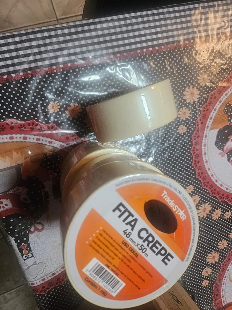 fita crepe 48mm x 50m novo - Foto 3