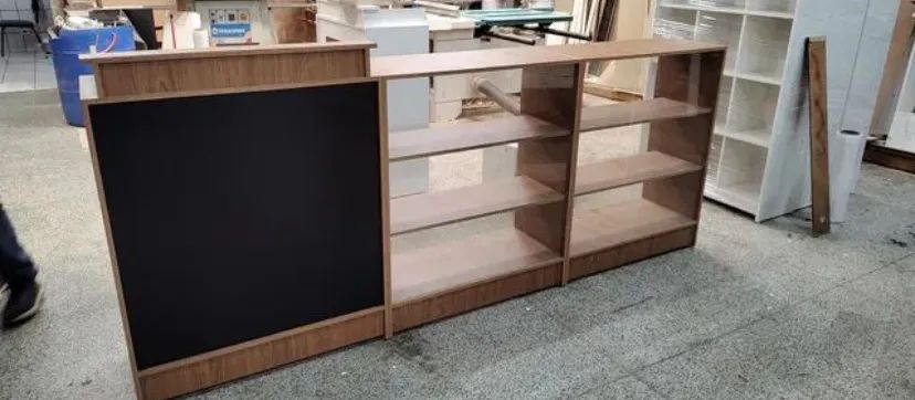 BALCÃO CAIXA  + BALCÃO VITRINE AMADEIRADO 