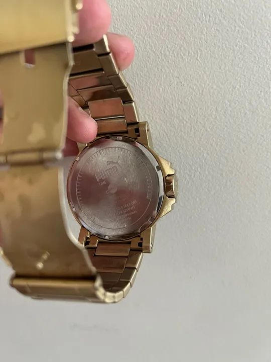 Relógio Puma Masculino Dourado - Foto 2