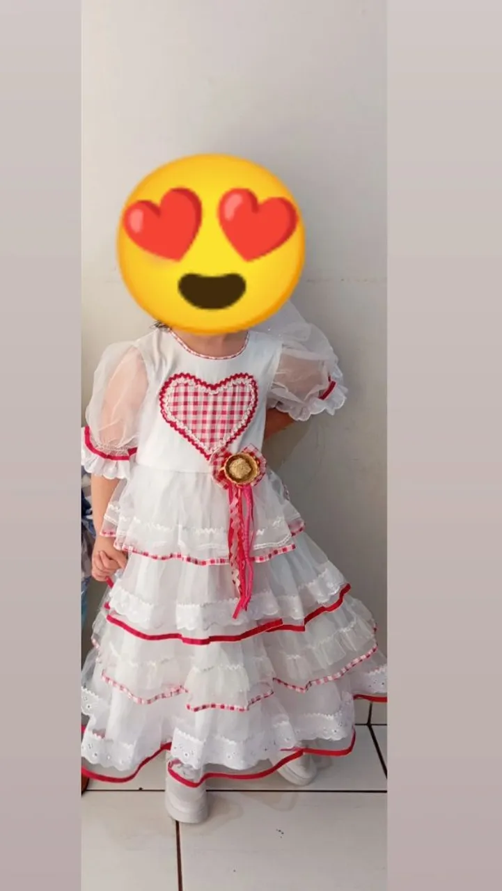 Vestido Infantil noivinha caipira