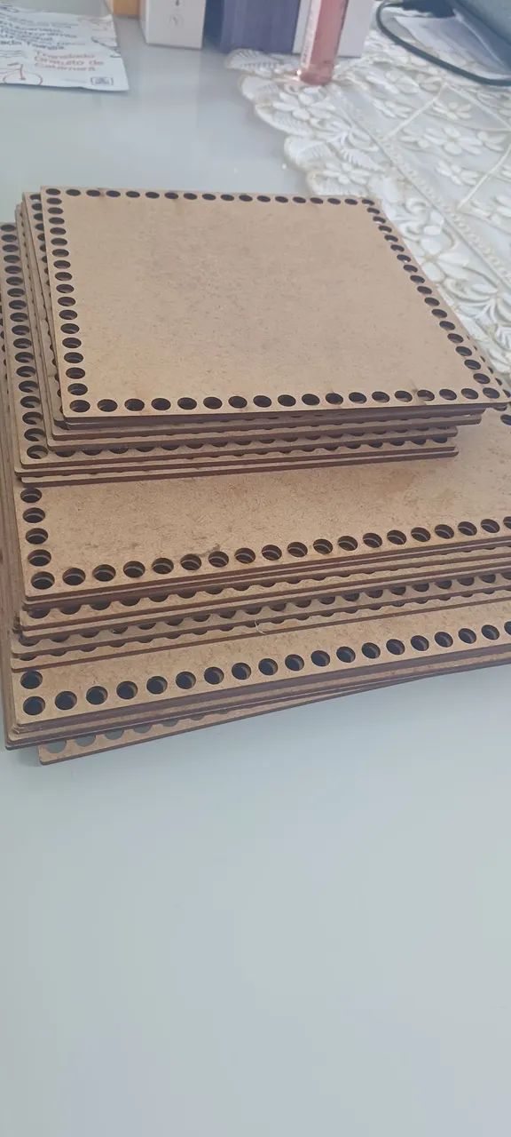 DECORAÇÃO Base em MDF 3M QUADRADA 3 TAMANHOS 