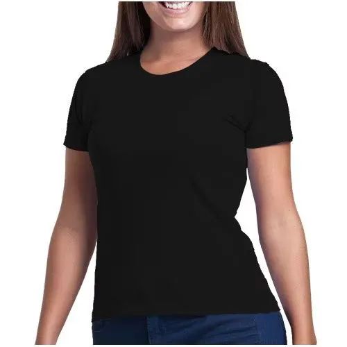Camiseta Preta Basic  Malha Pv premium Baby-look  - Foto 2