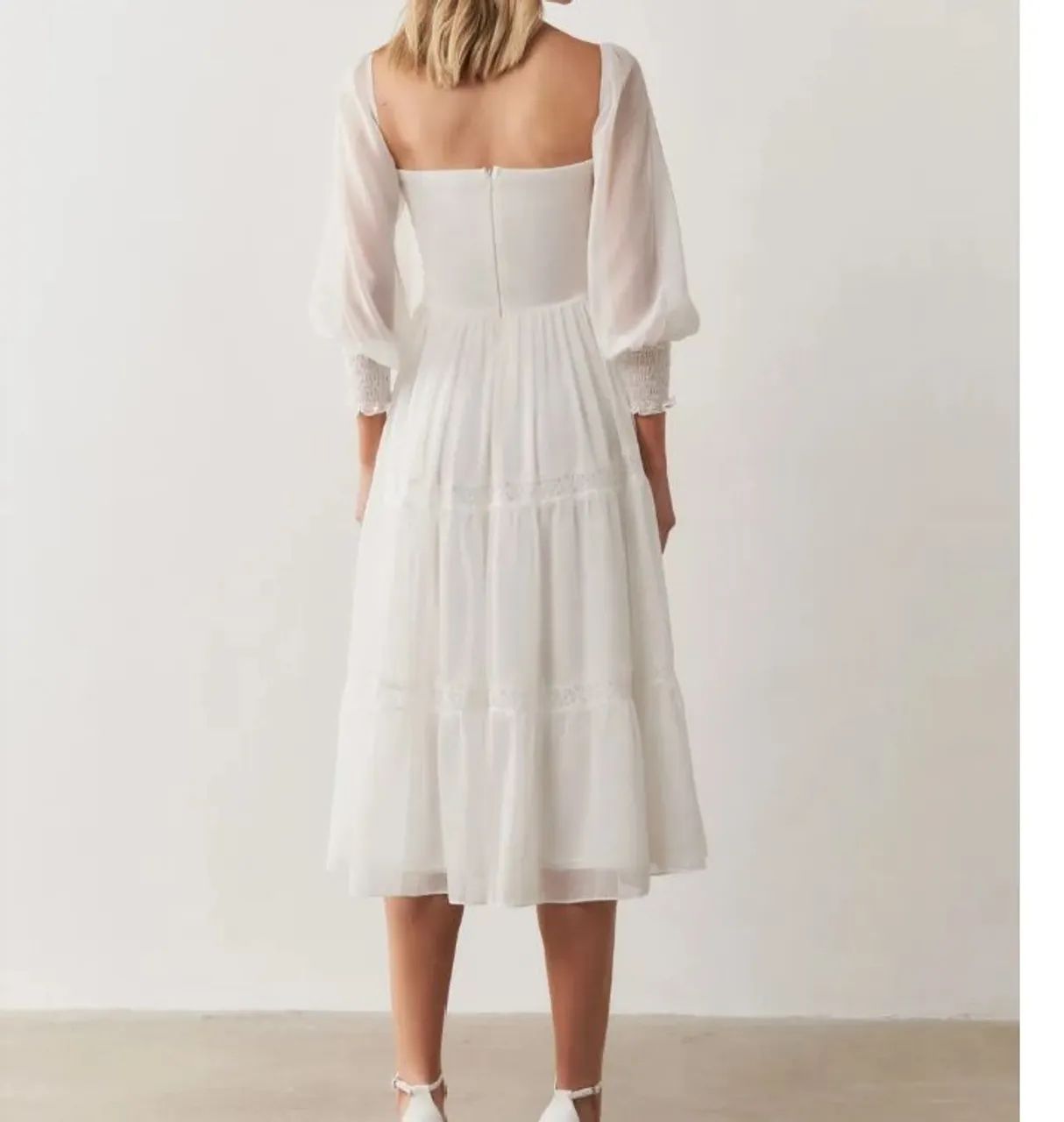 Vestido branco Midi Tam M - Foto 2