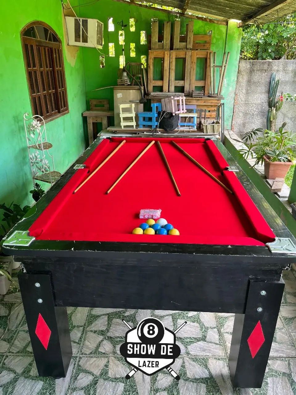 Sinuca De Comércio Forração Pano Vermelho  - Foto 2