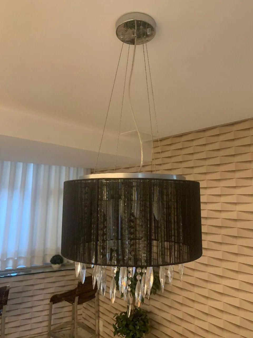 Lustre de Cristal com cúpula 4 lamp.127v