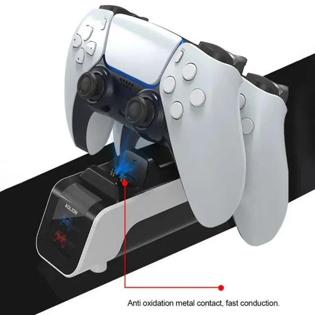 Carregador Duplo Aolion para Controle de Playstation 5 - USB Tipo-C com Indicador LED - Foto 3
