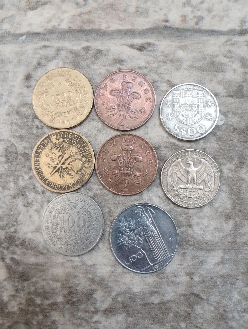 Moedas antigas - Coleção de 8 moedas
