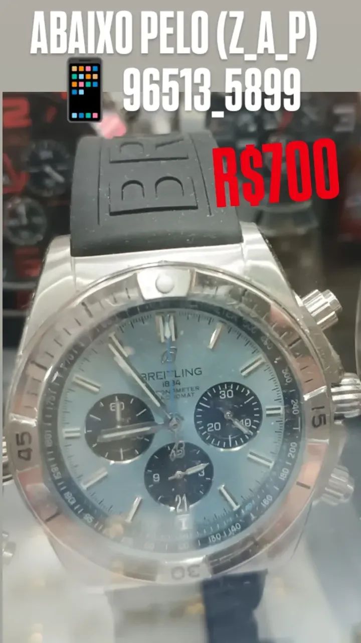 Relógio BREITLING CONOMETER MULTIFUNCIONAL FUNDO AZUL - Foto 5