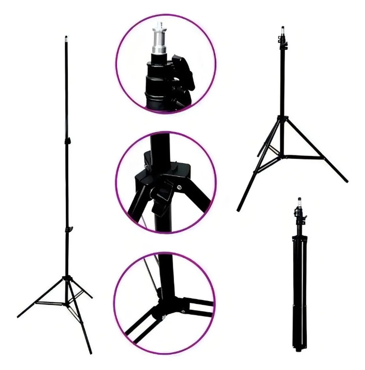 Tripe Profissional 2.1m + Suporte Para Celular Câmera