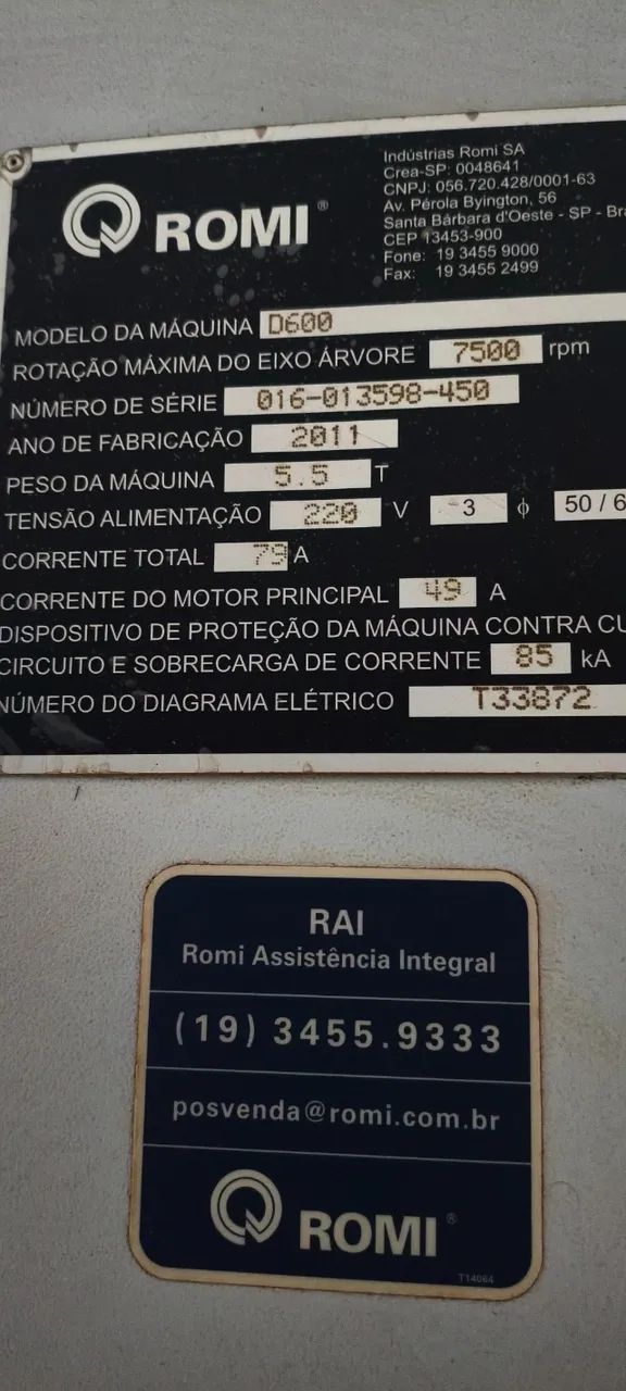 CENTRO USINAGEM ROMI D-600 - Foto 3