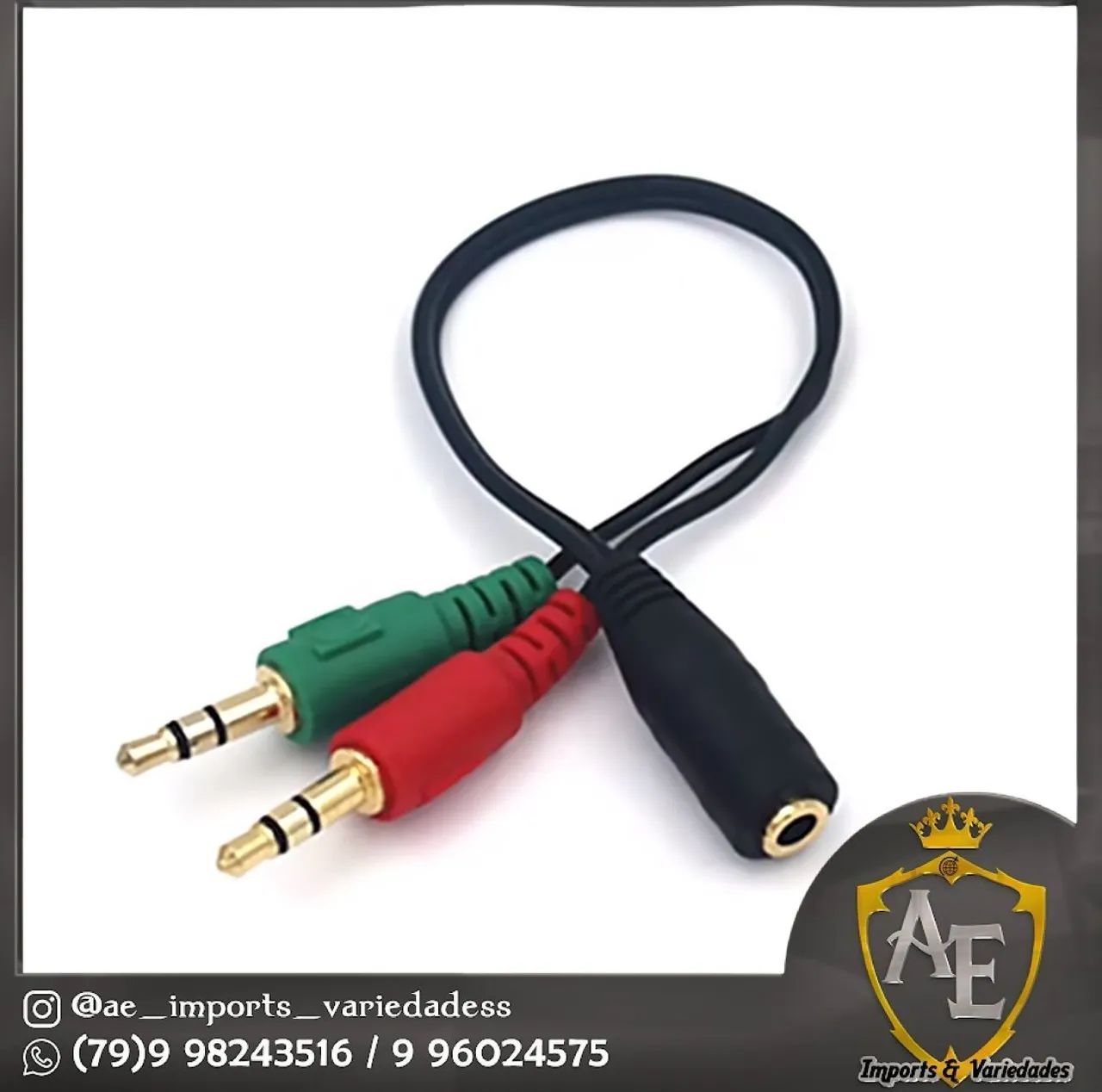Cabo Y adapador para fone headset