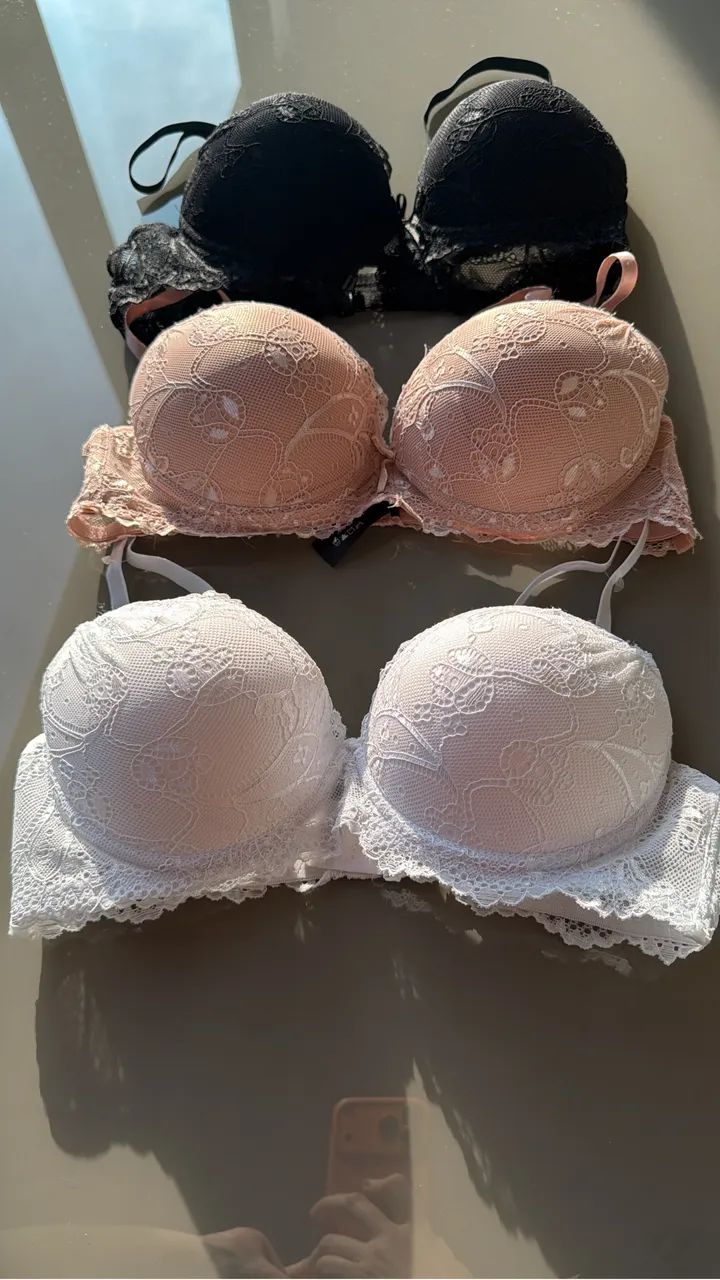 kit 3 sutiãs importados Bojo alta desindade - Foto 4