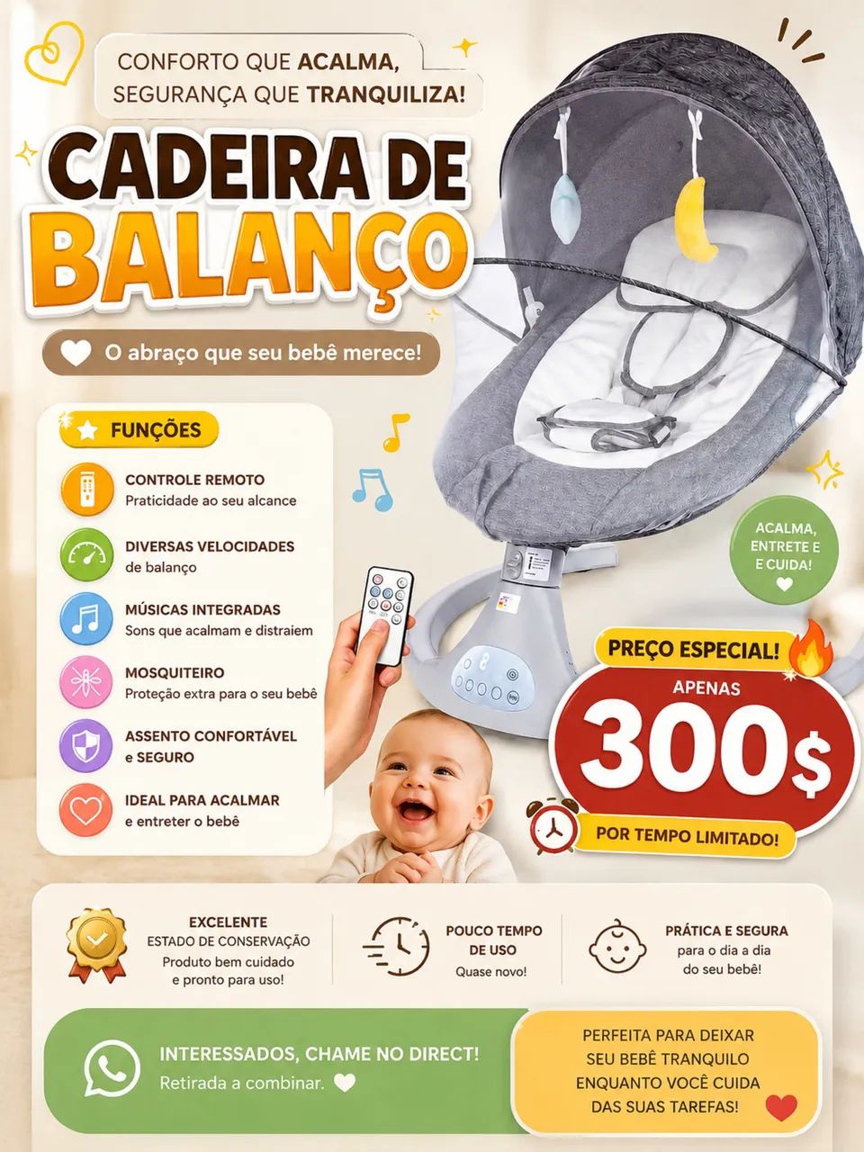 Vende-se cadeira de balanço 