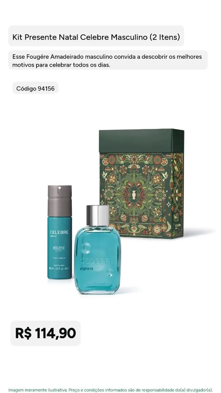 Kit Presente Natal Celebre Masculino (2 itens)
