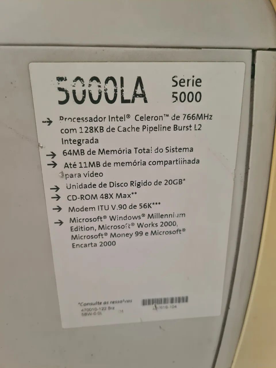 Antigo Cpu Compaq Presario serie 5000 windows 98 - Foto 3
