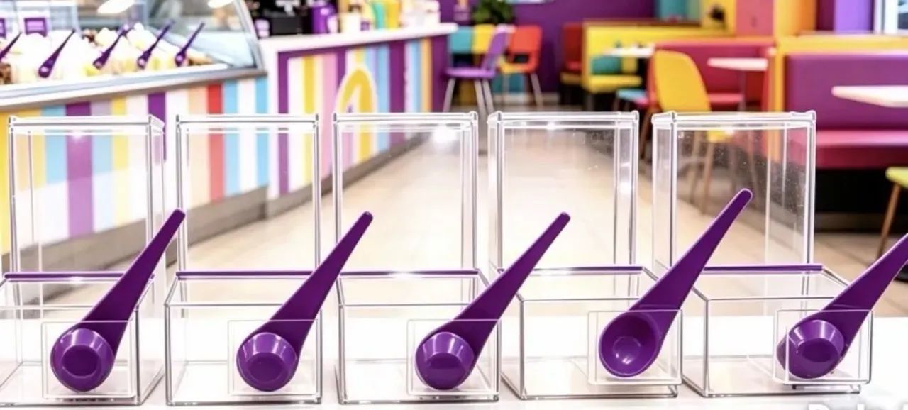 Porta toppings com tampa e colher para açaí e sorveteria
