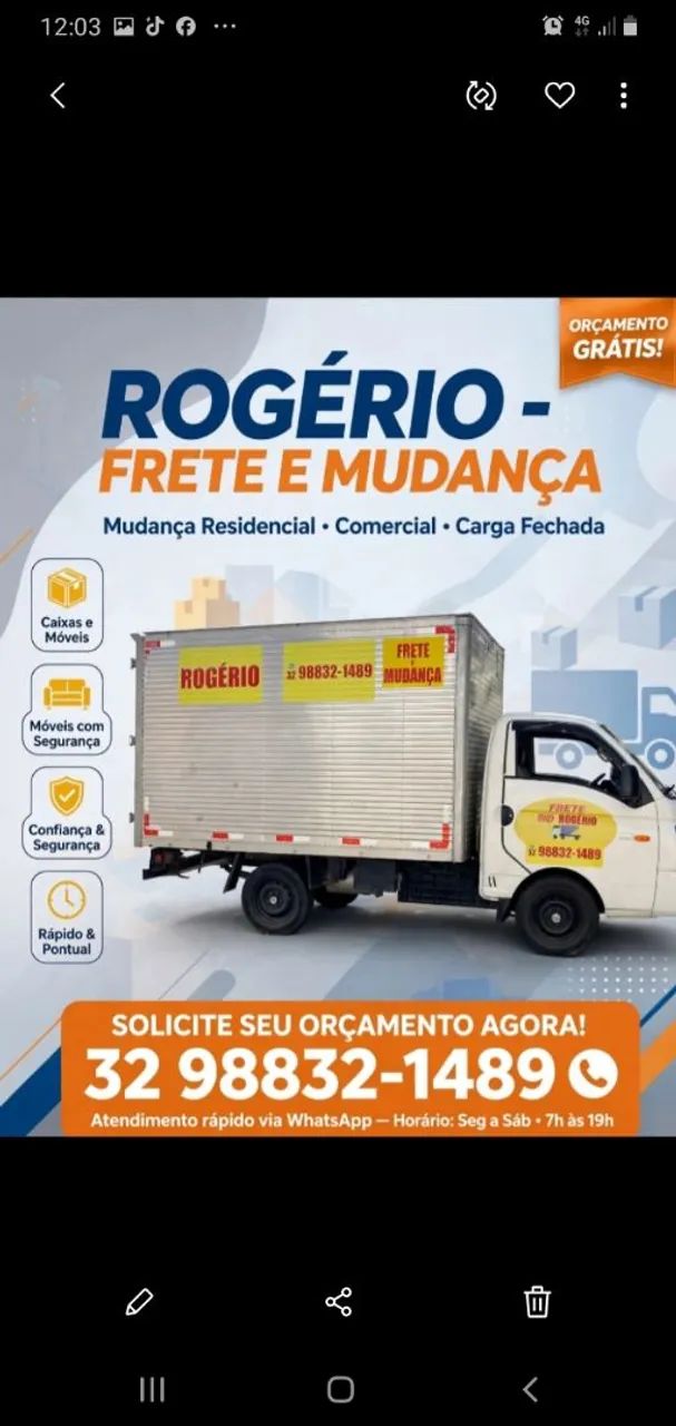 Frete e mudanças 