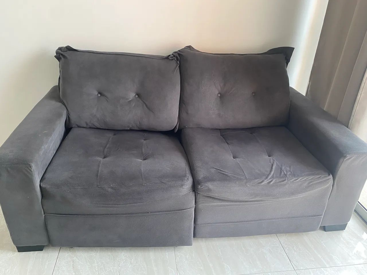 Sofá Retrátil e Reclinável Cinza Grafite  - Foto 4