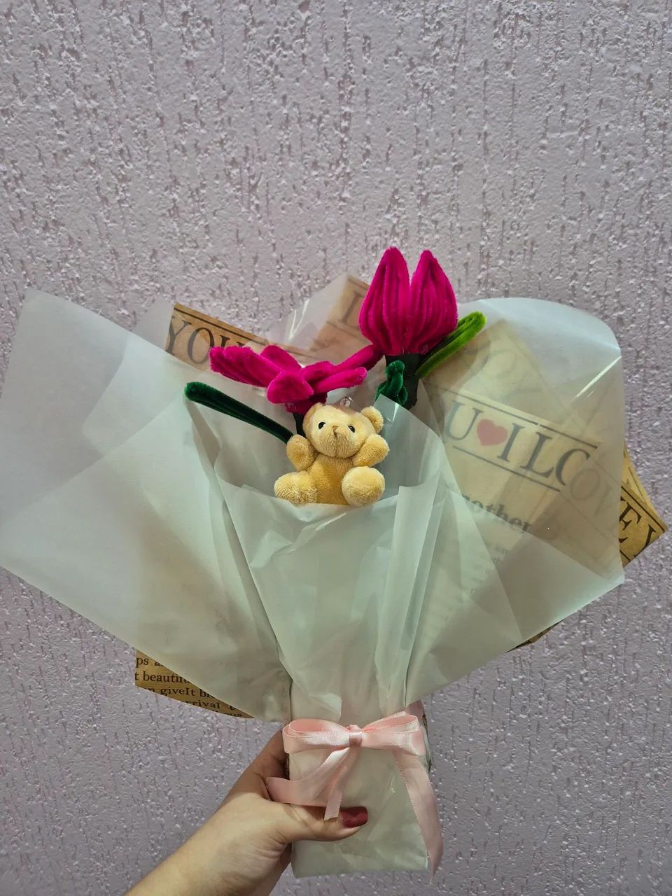 buquê de orquídea e tulipa- haste de chenille  - Foto 2