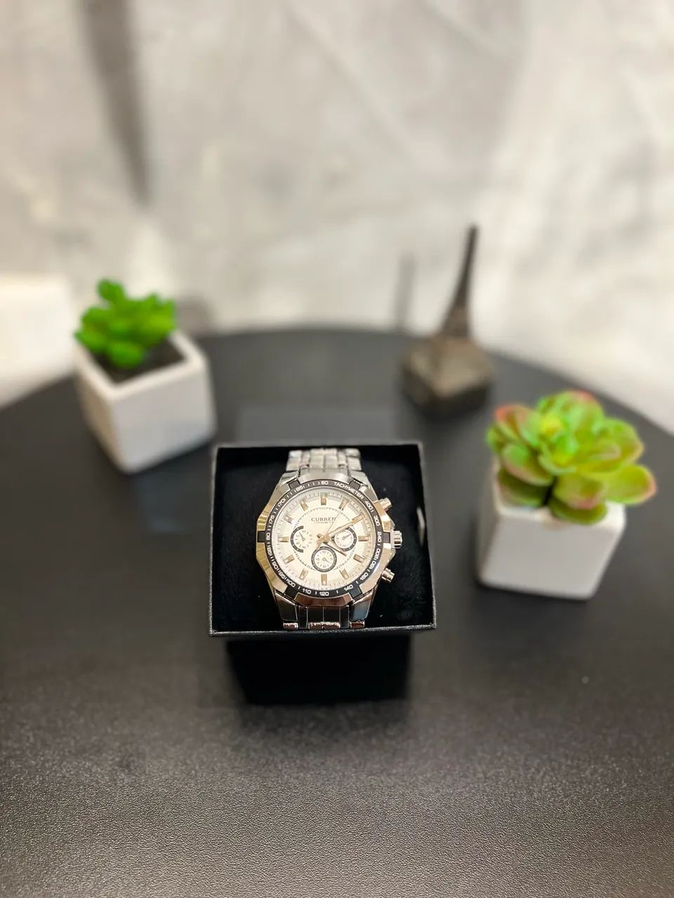 Relógio Masculino Curren Aço Inox Prata - Foto 3