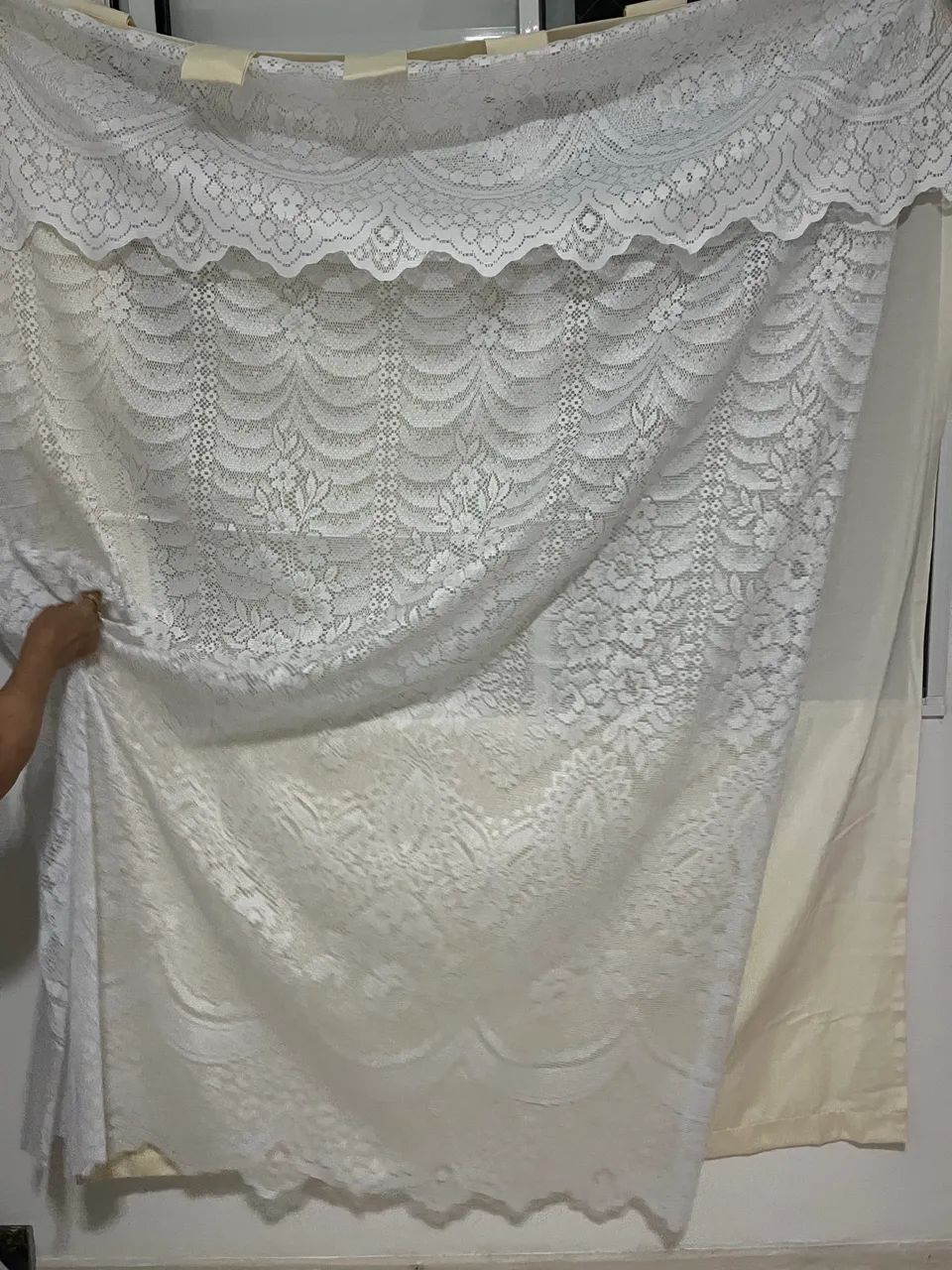 Cortina de Renda com forro
