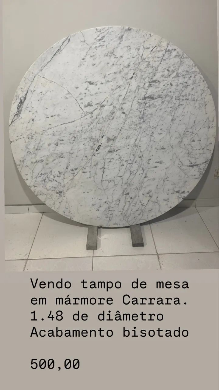 Tampo de mesa em mármore Carrara 
