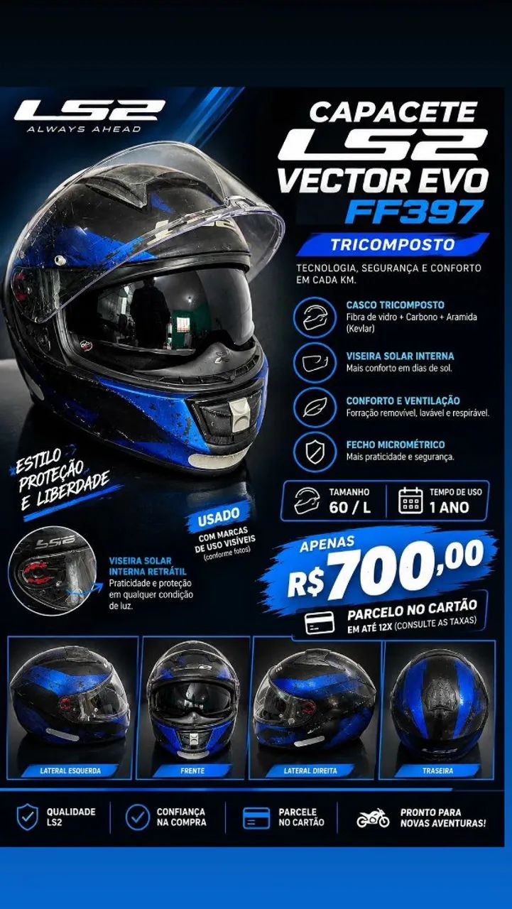 Capacete LS2 VECTOR EVO