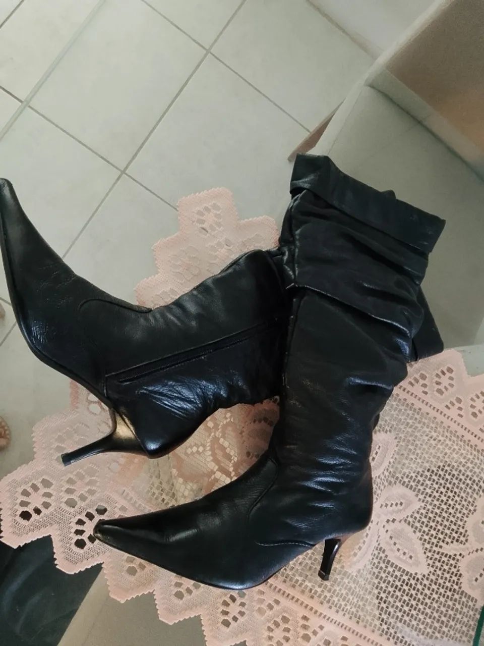 Bota cano longo 36 couro legítimo  - Foto 2