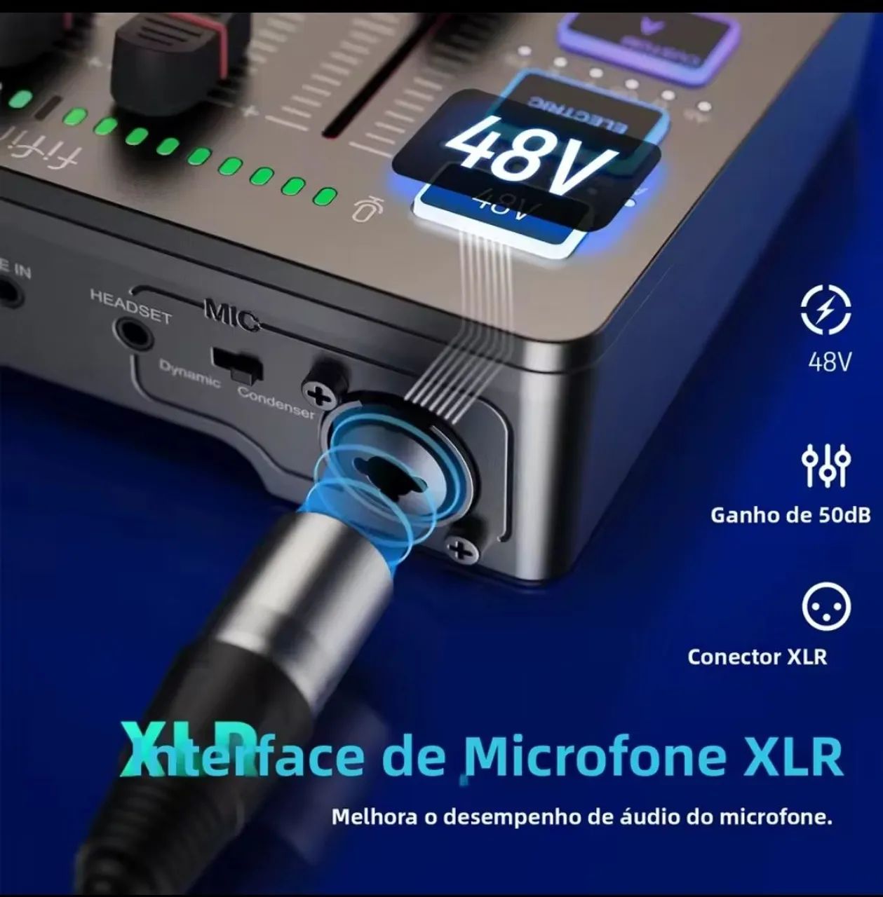 Mixer de Audio Fifine SC3 Interface para Streaming e Podcast com XLR RGB - Foto 3