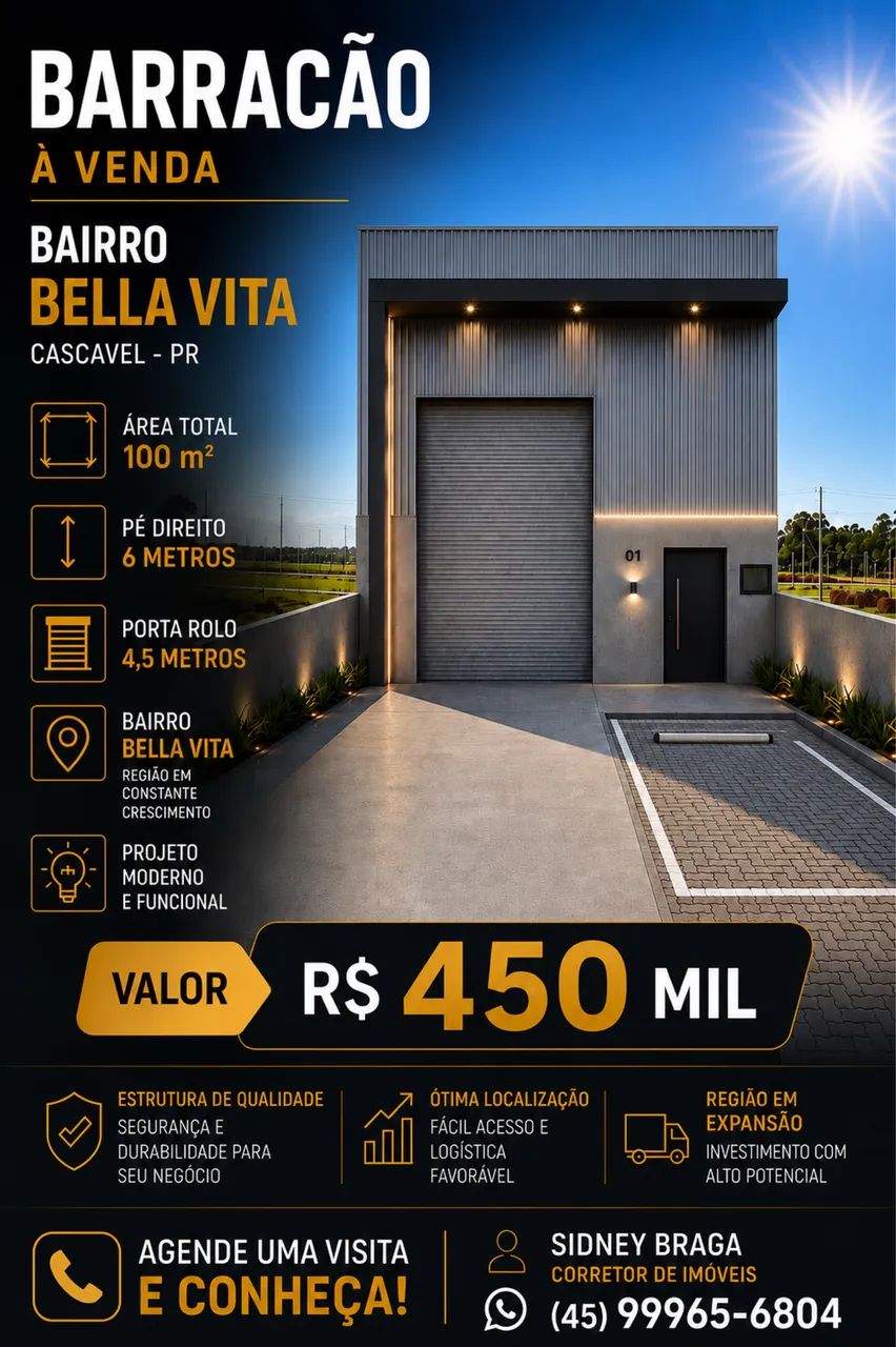 Barracão com 100 m² 