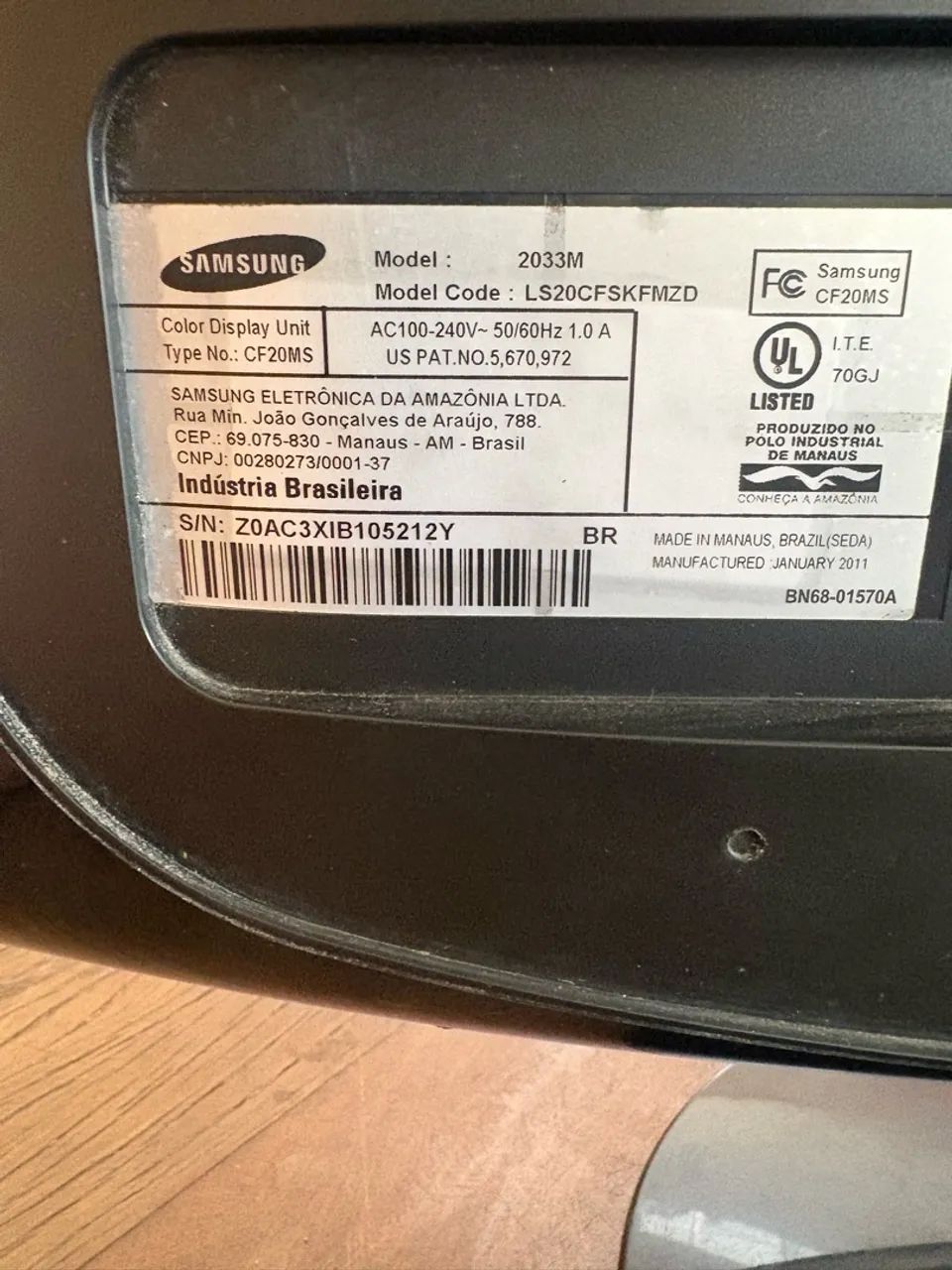 Monitor TV Samsung SyncMaster 2033M - 20 polegadas. Funcionando normalmente - Foto 4