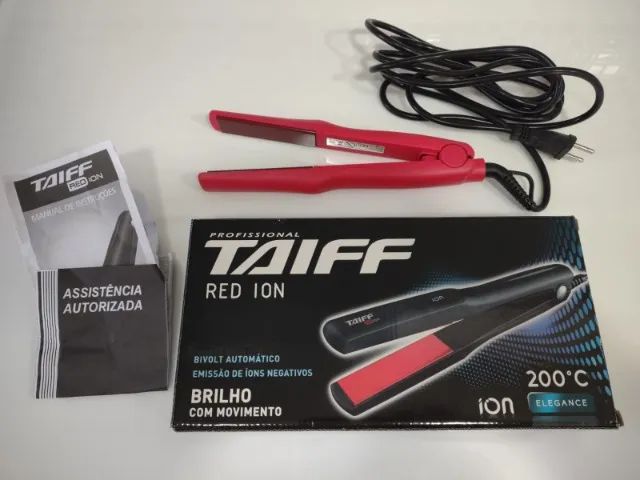 Prancha De Cabelo Taiff - Elegance Red Íon 200ºc Bivolt Cor Preto 110v/220v (Estado novo) - Foto 2