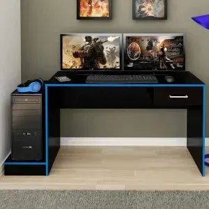 Mesa Gamer Preto/ Azul (em estoque novo)