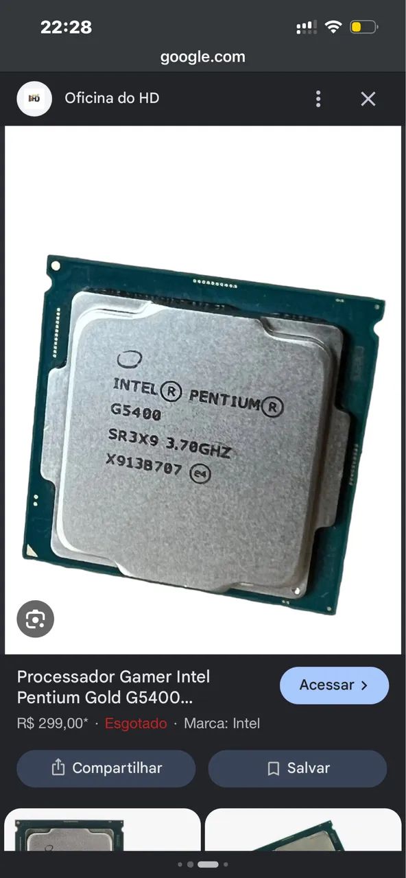 Lote 4 processadores Pentium G5400