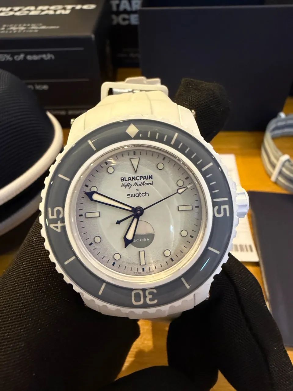 Relógio Blanc Paim Branco Automático Scuba  - Foto 2