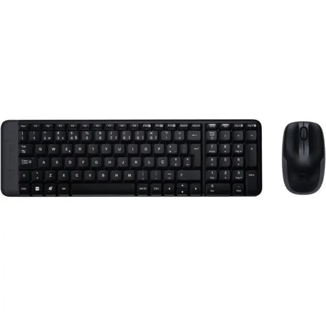 Combo Teclado e Mouse Logitech MK220 Sem Fio Black ABNT2, 12x 14,41 - Foto 2