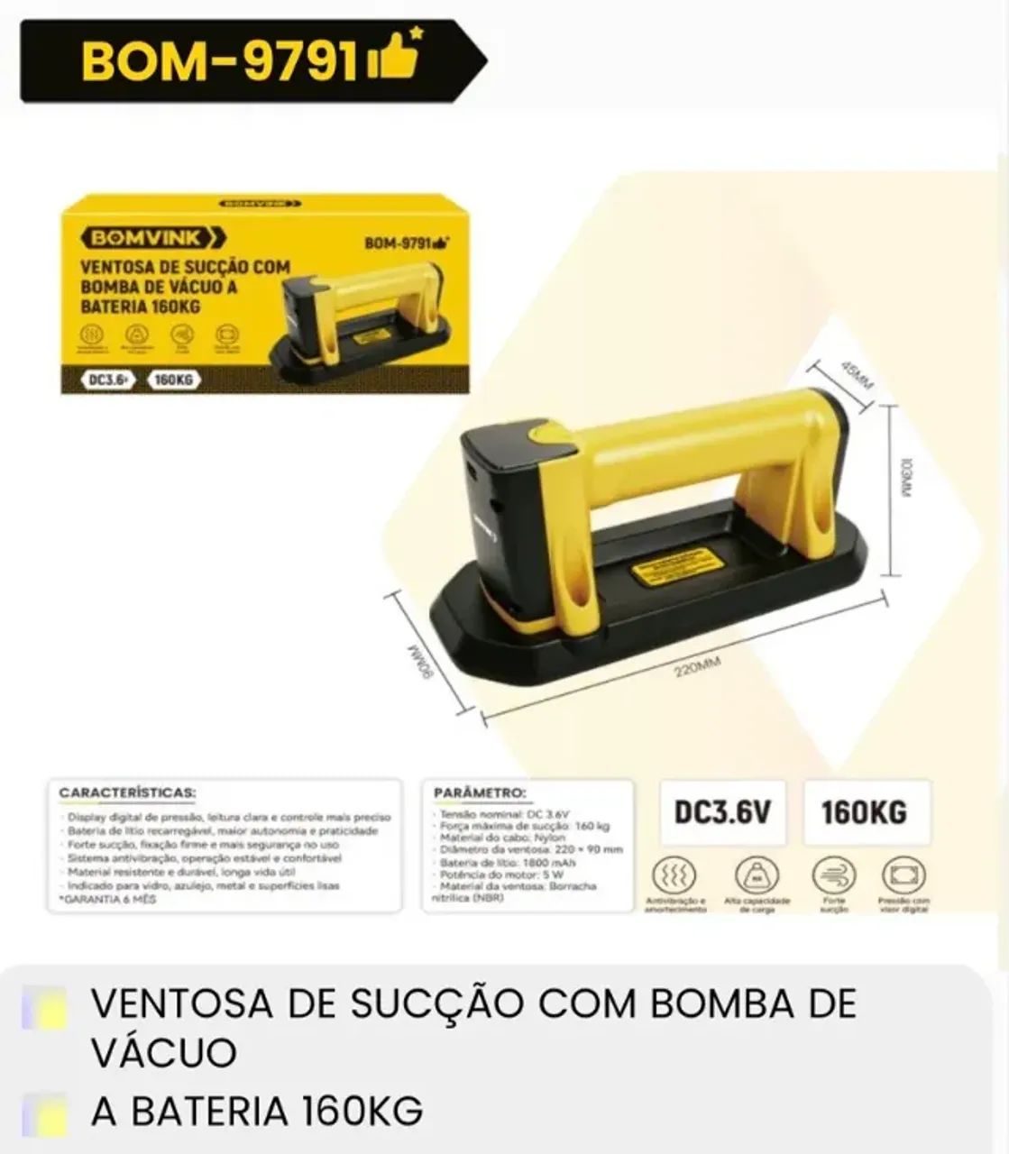 VENTOSA DE SUCÇÃO BOM-9791