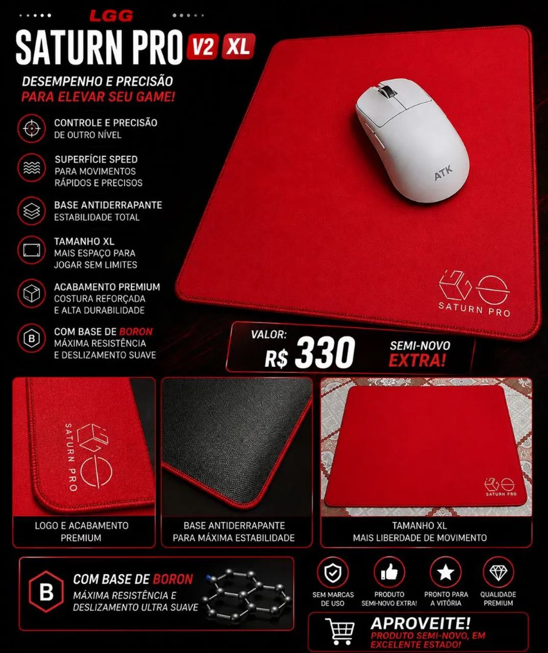 MOUSEPAD LGG Saturn PRO v2 XL