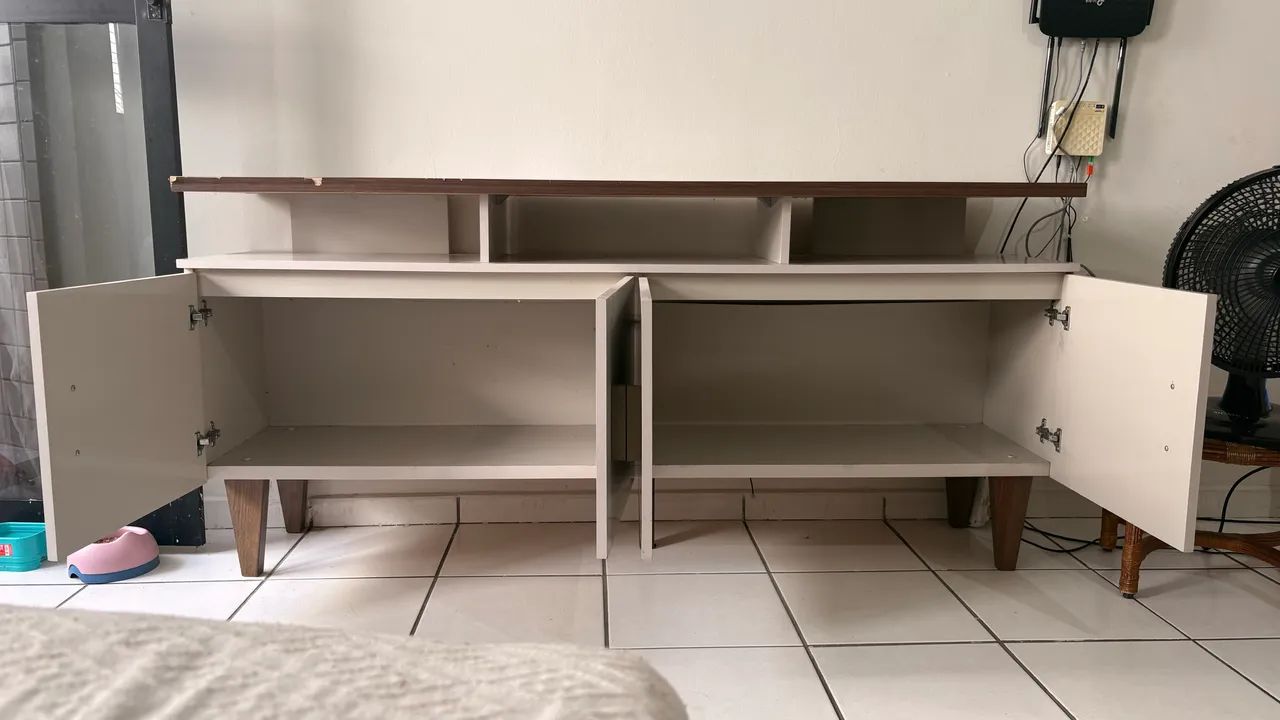 Rack para TV até 55 Polegadas 4 Portas Retrô Cajueiro Yescasa