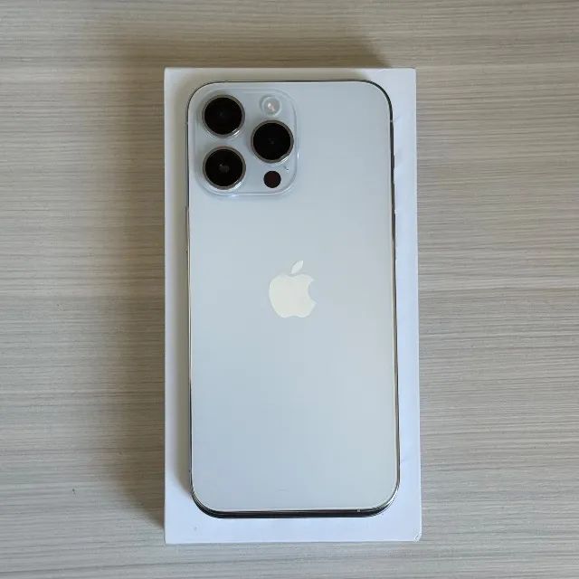 Iphone 14 PRO MAX 256gb Silver Perfeito Original Caixa Completa