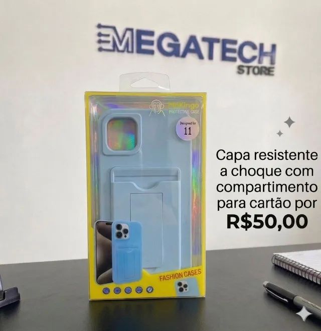  CAPA RESISTENTE A CHOQUES COM COMPARTILHAMENTO PARA CARTÃO